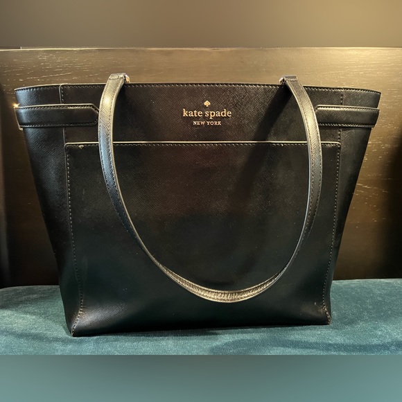 kate spade Handbags - Large black leather Kate Spade tote